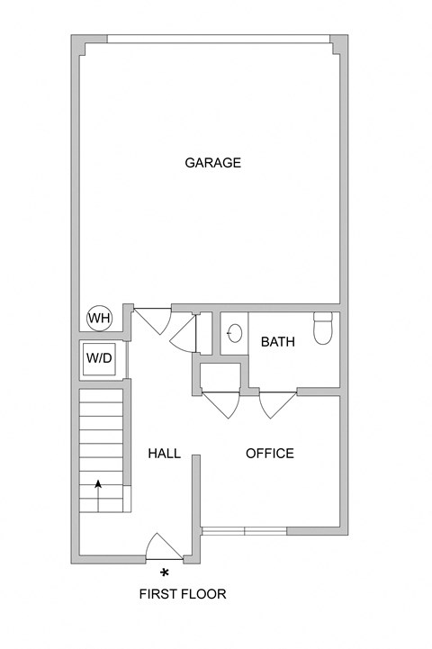 Floor plan for 4 beds, 2.5 baths, 1543 sqft