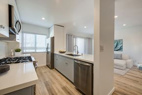 West Hollywood apartment for rent - Kitchen with modern appliances and large window
