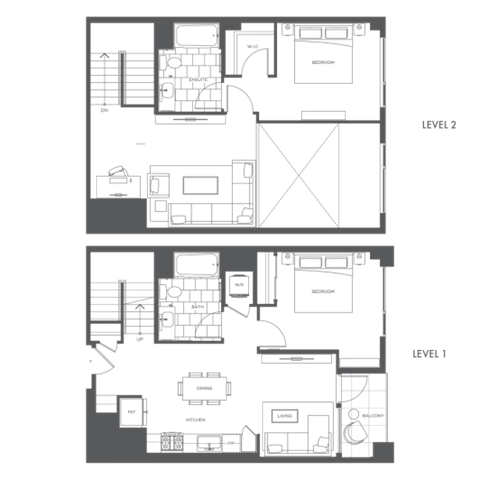 Floor plan for 2 beds, 2 baths, 1409 sqft