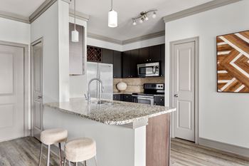 Kitchen island with modern appliances