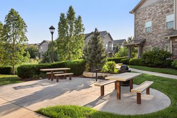 Community picnic area with grills and seating
