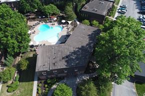 Lenexa apartment for rent - Aerial View Of Pool at London House Apartments, Kansas, 66215