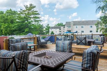 Deck with fire pits