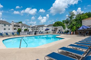 Swimming pool with lounge chairs