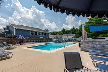 Swimming pool with lounge chairs