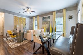 Katy apartment for rent - Dinning Table along with white chair at Waterstone at Cinco Ranch Apartments, Katy