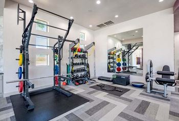 Fitness center with modern equipment
