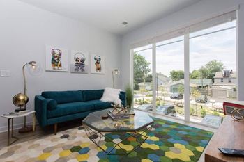 Floor-to-ceiling windows in select units