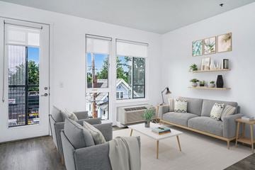 Portland apartment for rent - a living room with two couches and a coffee table