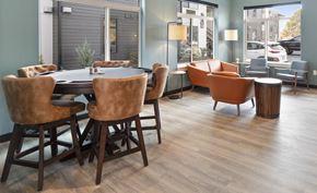 Spokane apartment for rent - a dining room with a table and chairs in a restaurant