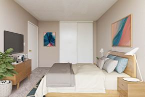 Beaverton apartment for rent - a bedroom with a bed and a tv
