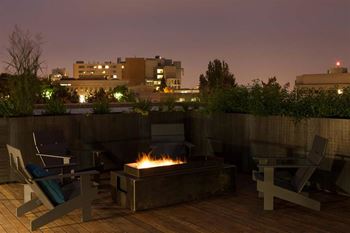 Roof deck with firepit and lounge seating