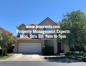Stockton apartment for rent - A house with a sign that says www.pmers.com Property Management Experts Mon. thru Fri. 9am to 5pm.