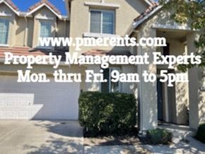 Stockton apartment for rent - A house with a sign that says www.pmerents.com Property Management Experts Mon thru Fri 9am to 5pm.