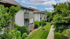 Overland Park apartment for rent - our apartments are on the side of a walkway