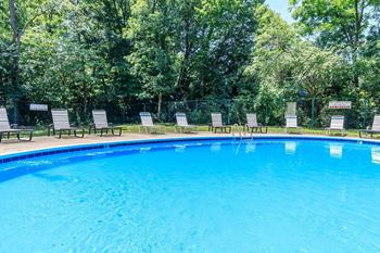 Shimmering swimming pool with sundeck