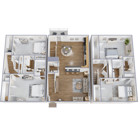 Floor plan for 4 beds, 4.5 baths, 2000 sqft