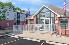 Lafayette apartment for rent - A building with a sign that says "Future Veteran's Village" is shown.