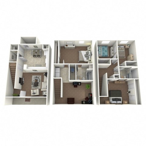 Floor plan for 4 beds, 2.5 baths