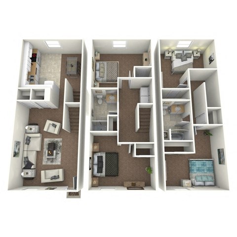 Floor plan for 4 beds, 2 baths