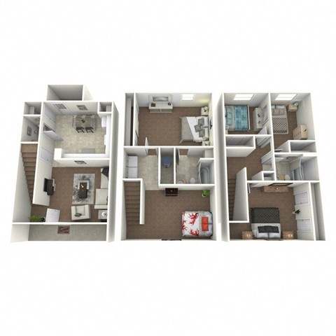 Floor plan for 5 beds, 2.5 baths
