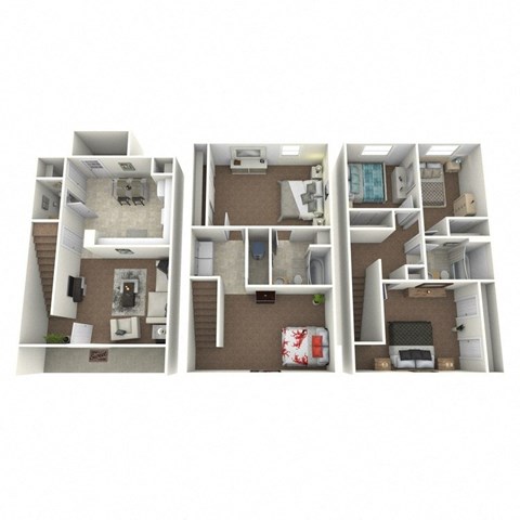 Floor plan for 5 beds, 3 baths