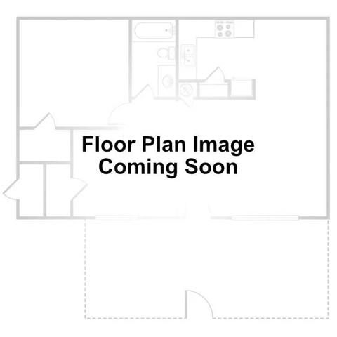 Floor plan for studio, 1 bath, 500 sqft