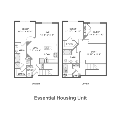 Floor plan for 3 beds, 2 baths, 1751 sqft