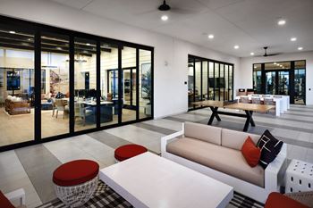Outdoor lounge with ping pong