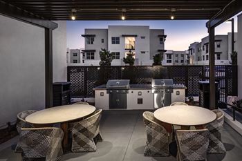 Outdoor grilling and dining area