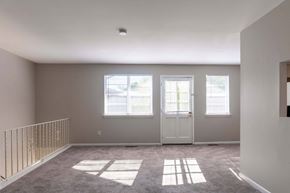 Feasterville-Trevose apartment for rent - A spacious room with a carpeted floor and three windows.