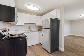 Vinyl flooring in kitchen and bath