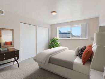 Plush carpeting in living and bedroom