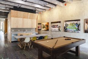 Norwalk apartment for rent - Game room with a pool table at Iron Works Sono, Norwalk