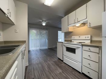 Kitchen with sink and stove