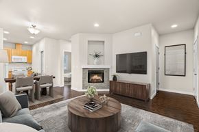 Bellevue apartment for rent - A modern living room with a fireplace and a flat screen TV.