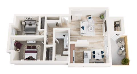 Floor plan for 2 beds, 1 bath, 900 sqft