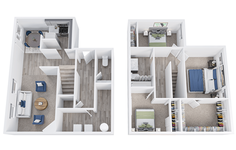 Floor plan for 3 beds, 1.5 baths, 1240 sqft