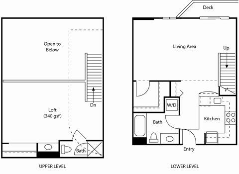 Floor plan for 1 bed, 1 bath, 960 sqft