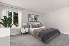 Lakewood apartment for rent - Bedroom with a Large Bed at Timbre Apartments, Lakewood, 98499