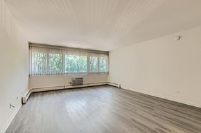 Palatine apartment for rent - the living room of a house with wood floors and a large window