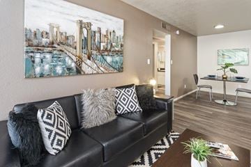 Tempe apartment for rent - a living room with a couch and a table