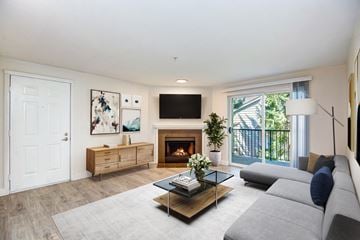 Everett apartment for rent - a living room with a couch and a coffee table