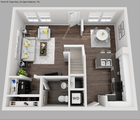 Floor plan for 2 beds, 2.5 baths, 1182 sqft