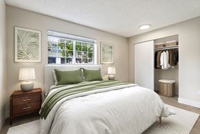 Renton apartment for rent - an image of a bedroom with a closet and a bed