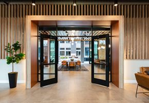 Fremont apartment for rent - A modern interior with a large open doorway leading to a dining area.