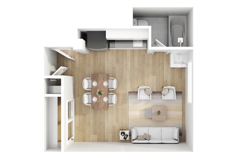 Floor plan for studio, 1 bath, 325 sqft