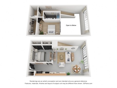 Floor plan for 2 beds, 1 bath, 949 sqft