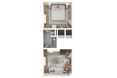 Floor plan for 1 bed, 1 bath, 490 sqft