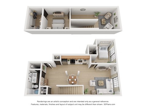 Floor plan for 2 beds, 1 bath